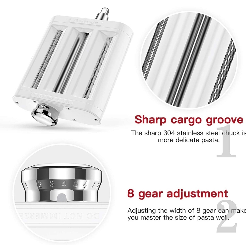 Antree Pasta Maker Attachment 3 in 1 Set for KitchenAid Stand Mixers New - Picture 4 of 6
